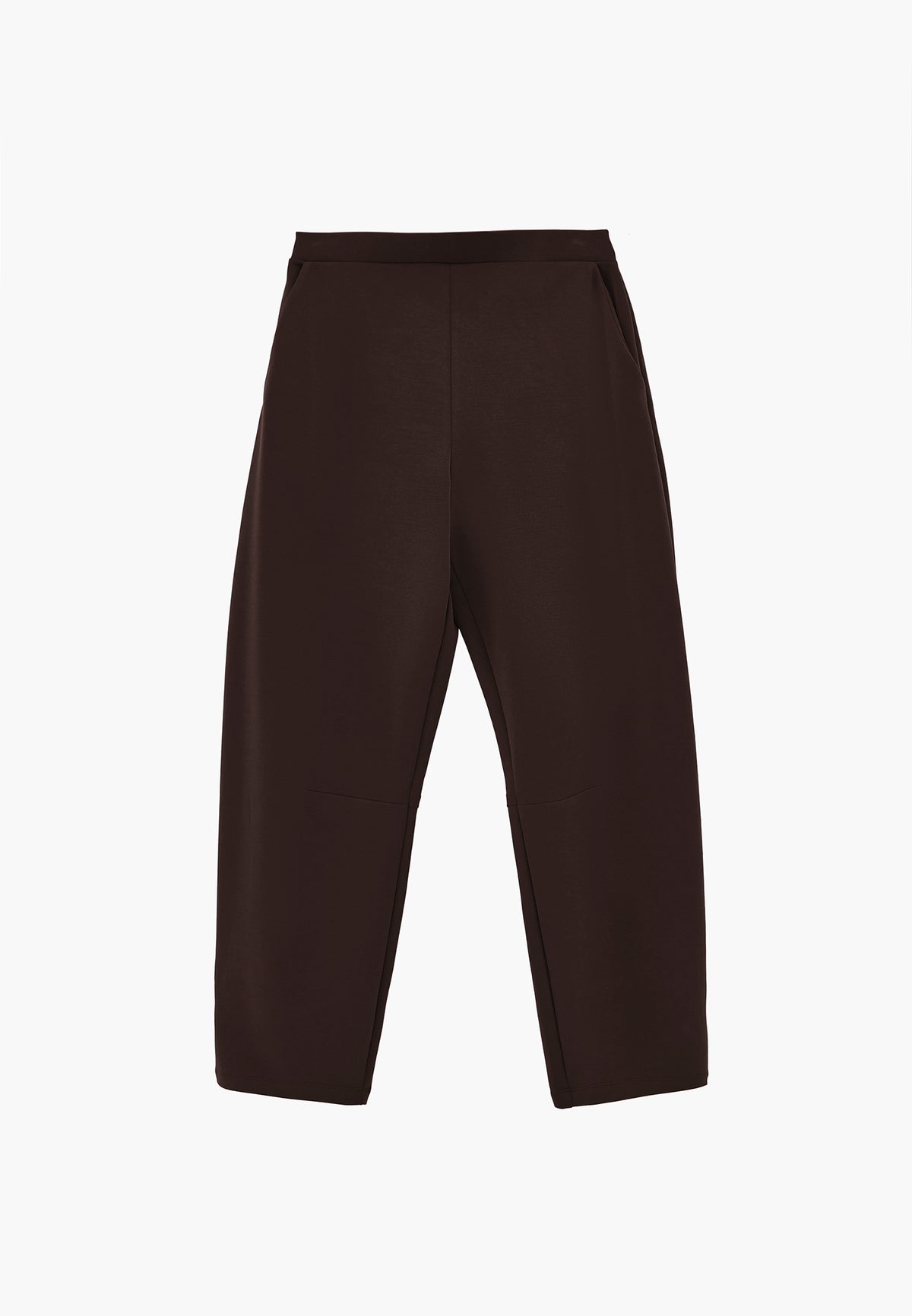 Women's High Waist Barrel Leg Trousers With Pocket Details - CHOCOLATE TORTE
