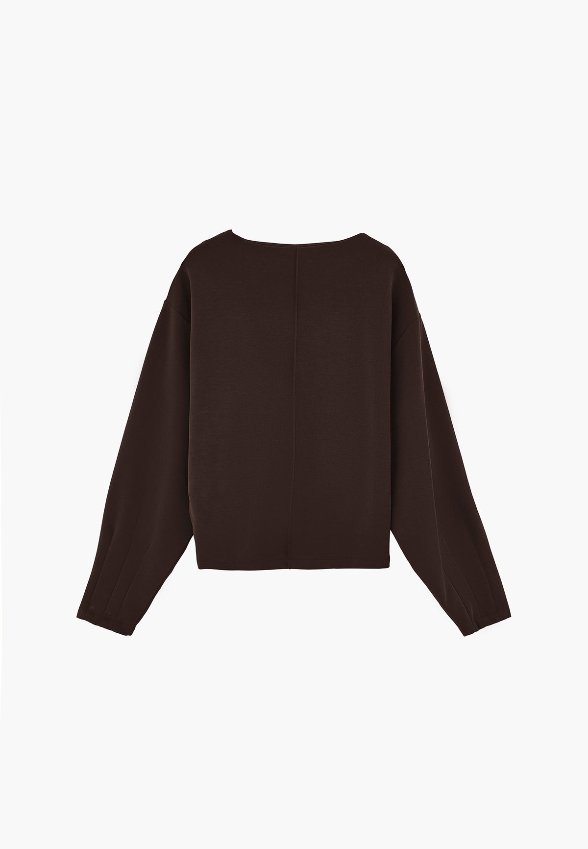 High Neck Long Sleeve Sweatshirt - CHOCOLATE TORTE