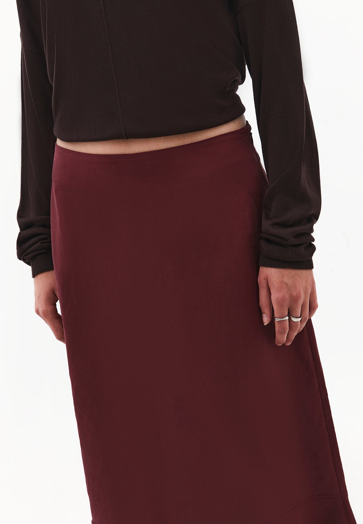 Midi A-Line Skirt - CHOCOLATE TRUFFLE