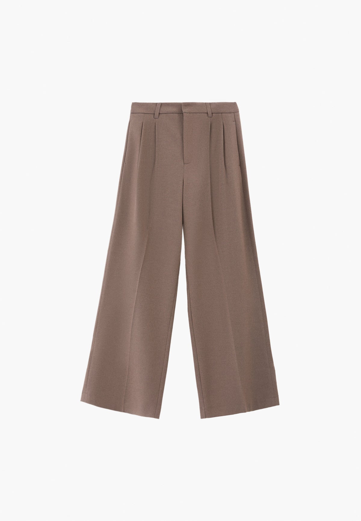 Pleated Wide Leg Pants - CINDER MELANGE