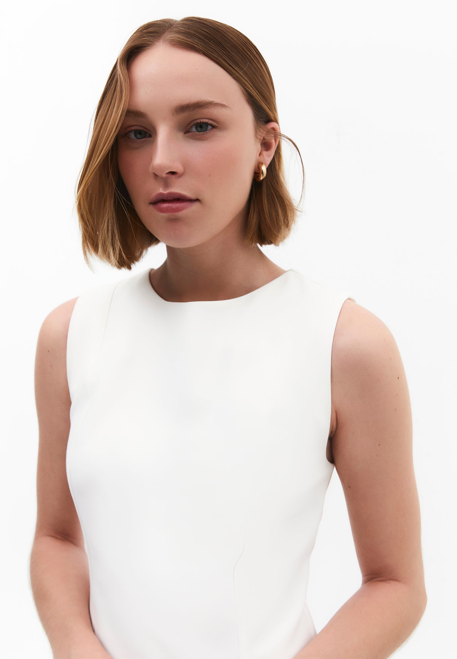 A-Line Short Dress - CLOUD DANCER