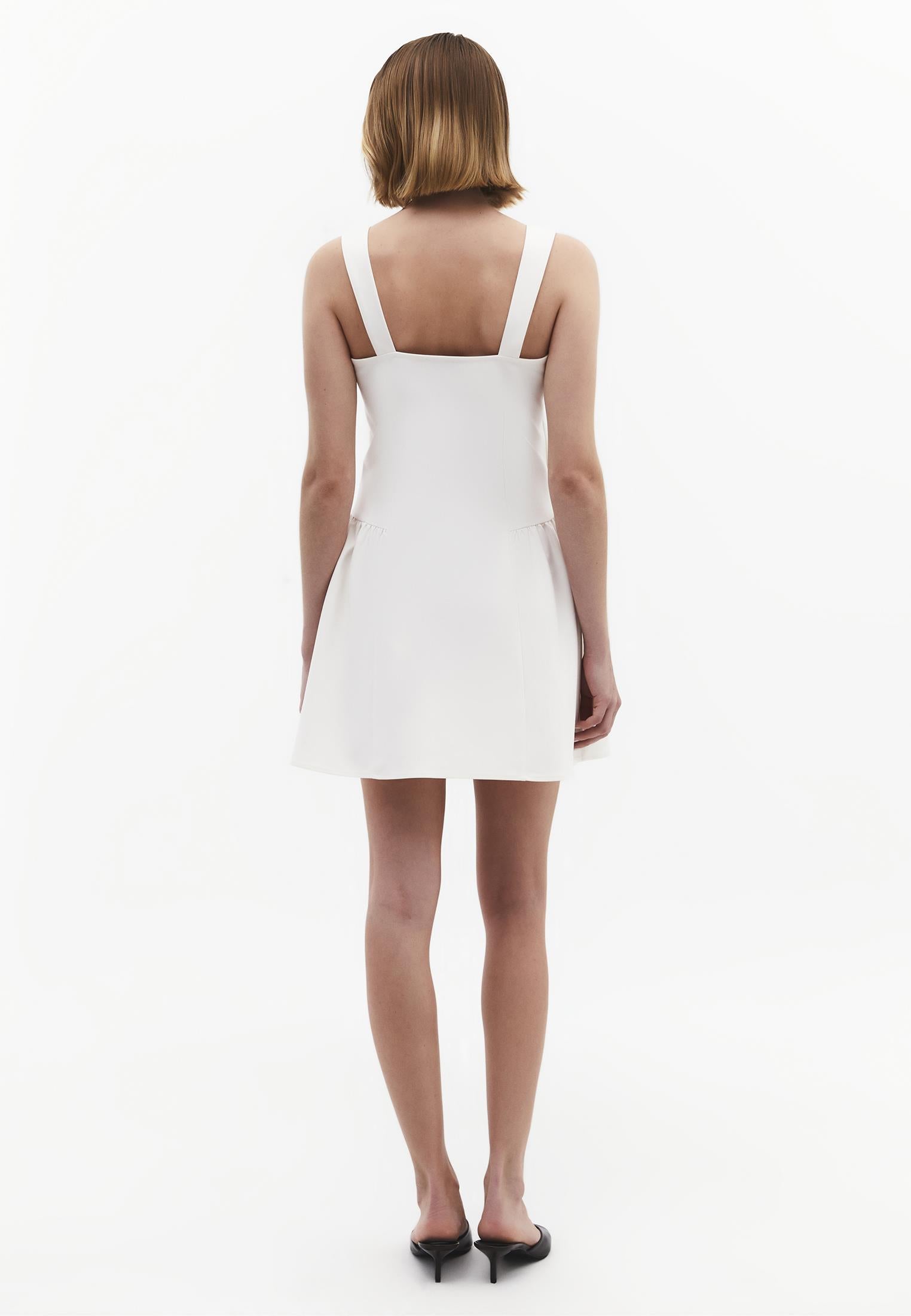 Sleeveless Sweetheart Neckline A-Line Short Dress - CLOUD DANCER