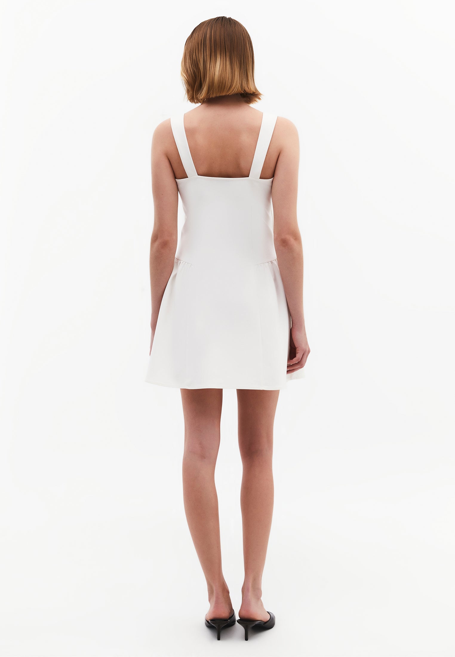 Sleeveless Sweetheart Neckline A-Line Short Dress - CLOUD DANCER