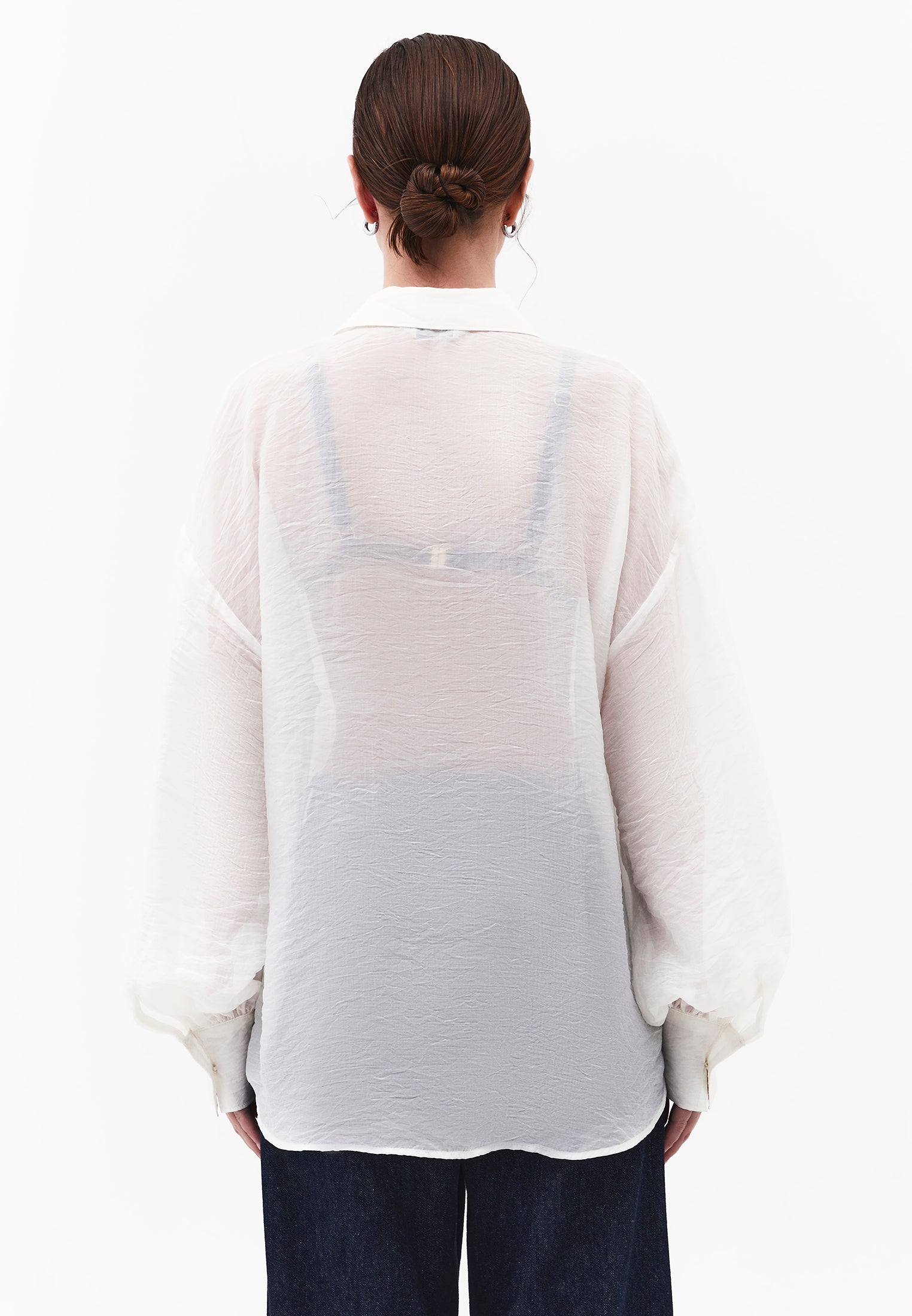 Loose Fit Long Sleeve Shirt - CLOUD DANCER