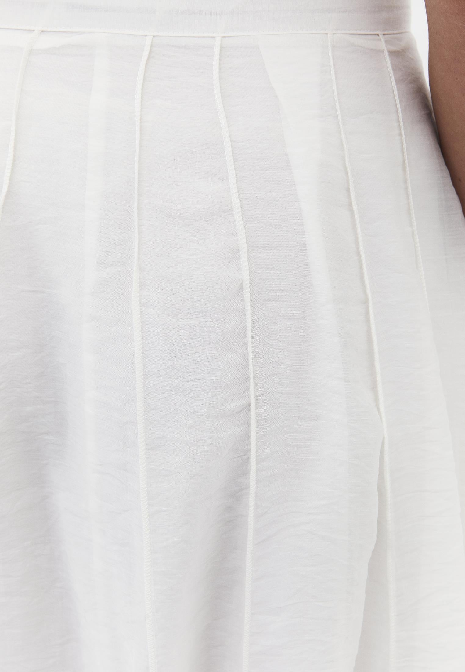 High Waist Flared Midi Skirt - CLOUD DANCER