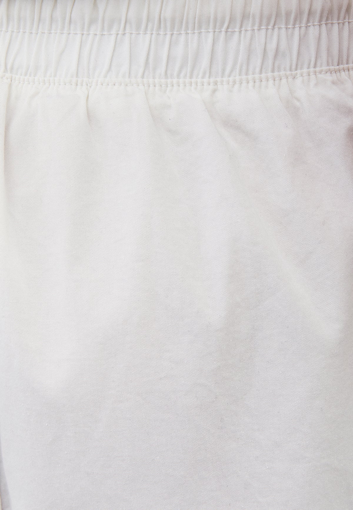 Ultra High Waist Elastic Waistband Tie Shorts - CLOUD DANCER