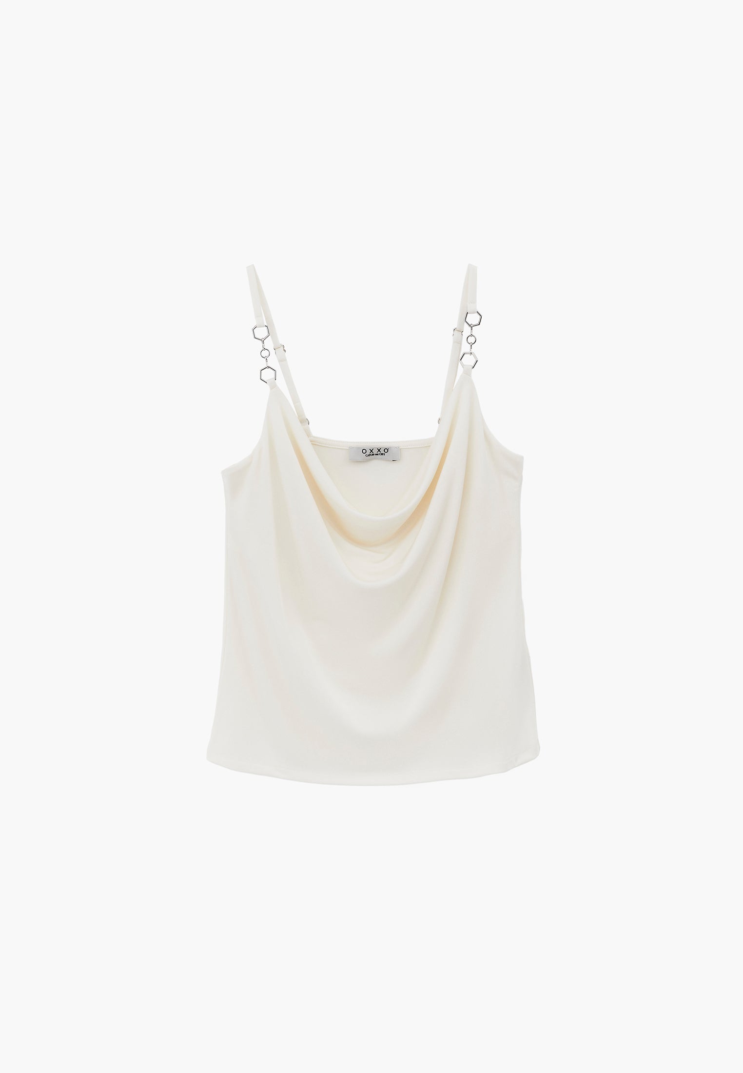 Straight Jacket Collar Loose Tank Top - CLOUD DANCER