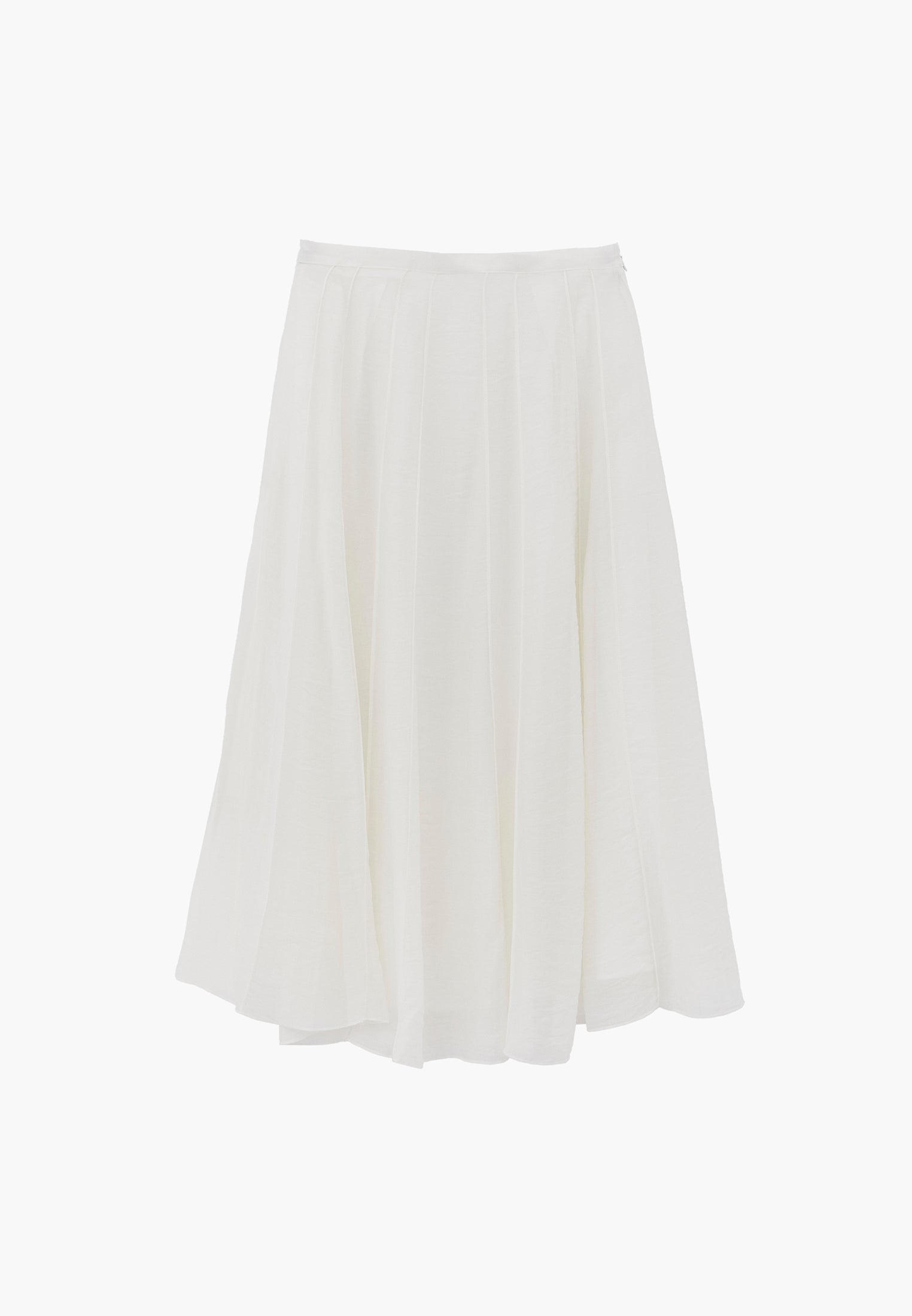 High Waist Flared Midi Skirt - CLOUD DANCER
