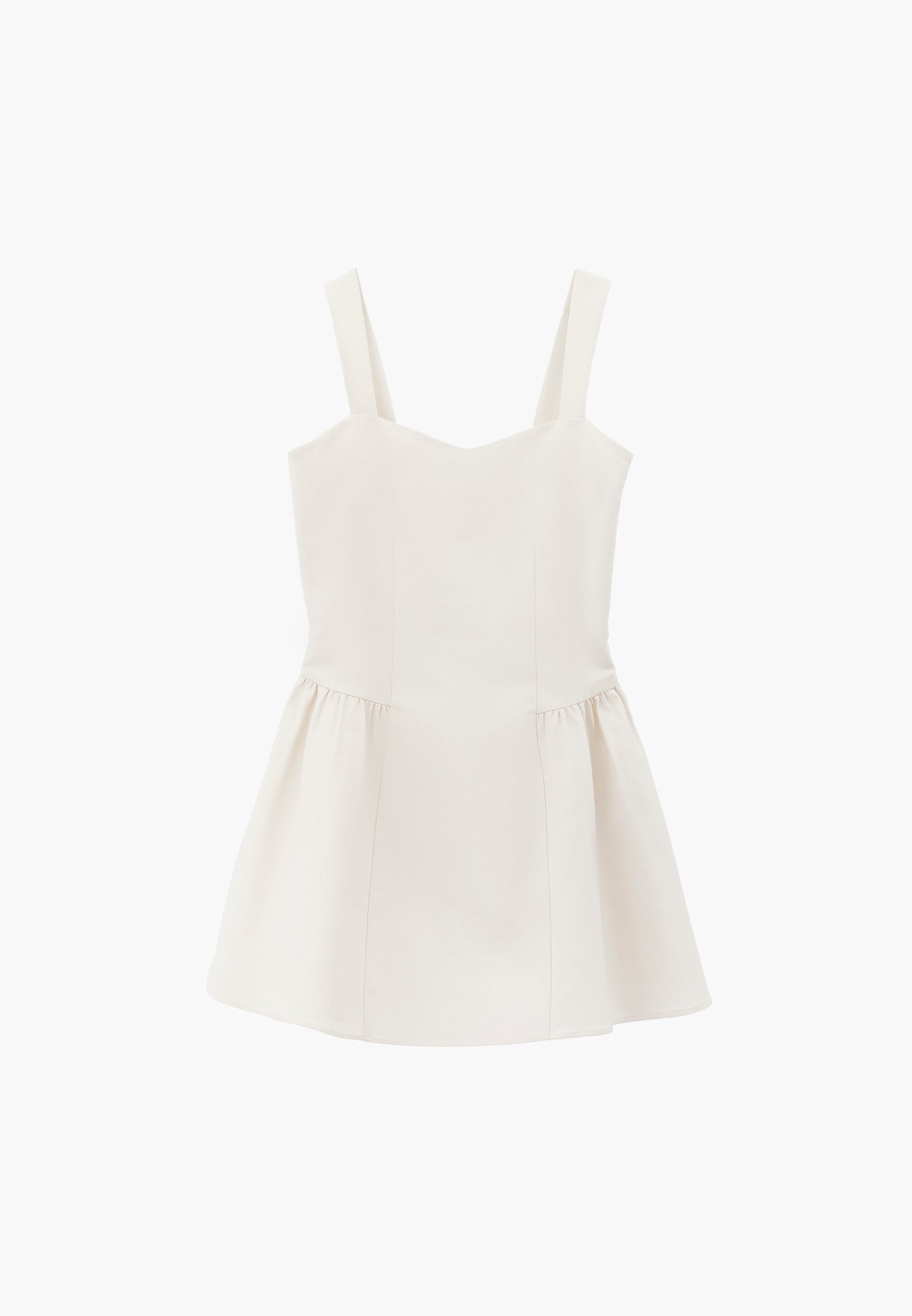 Sleeveless Sweetheart Neckline A-Line Short Dress - CLOUD DANCER