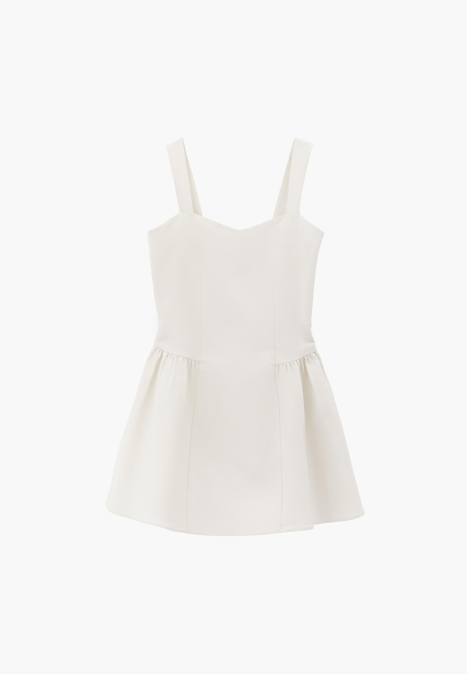 Sleeveless Sweetheart Neckline A-Line Short Dress - CLOUD DANCER