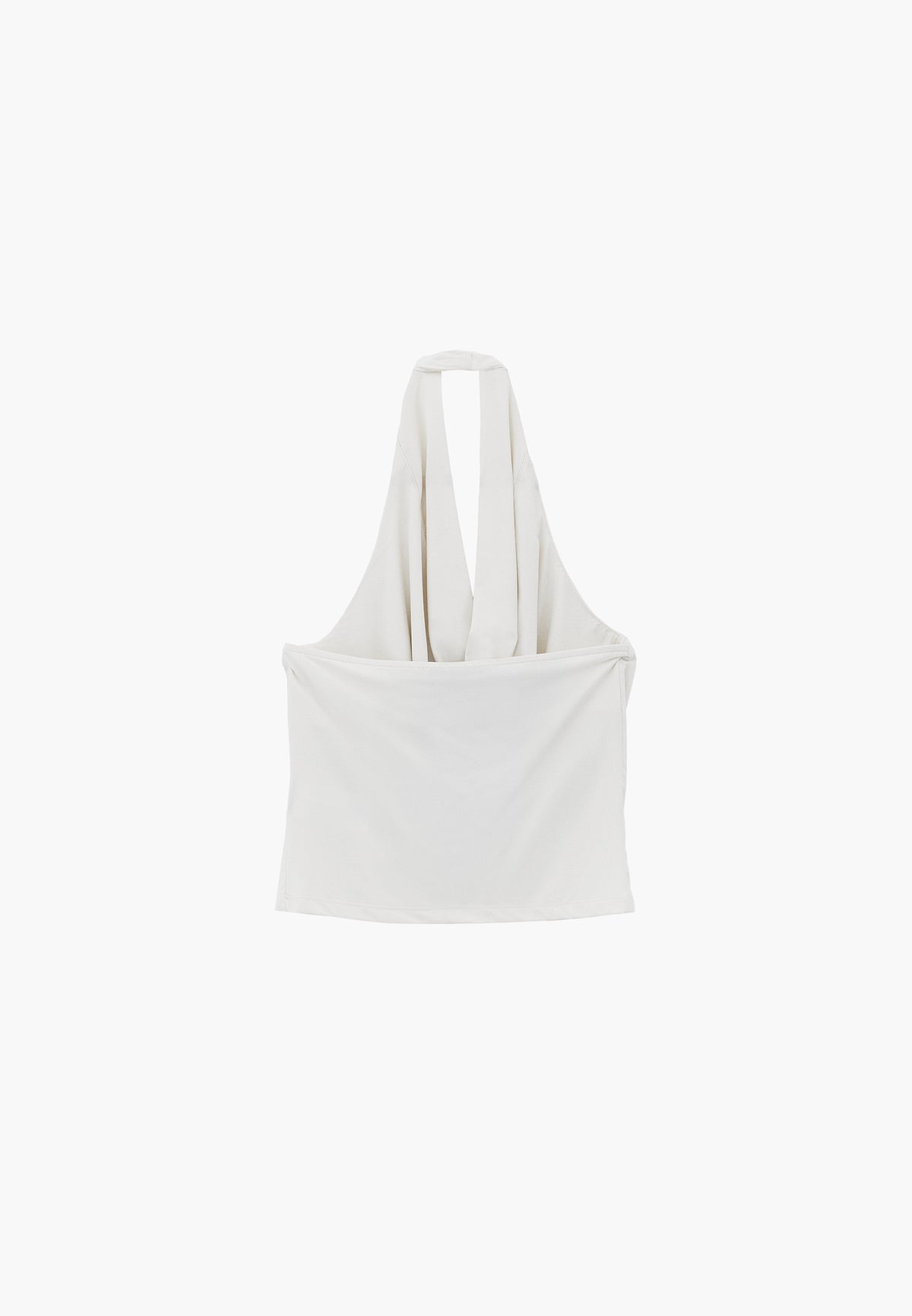 Cowl Neck Bodycon Sleeveless Blouse - CLOUD DANCER