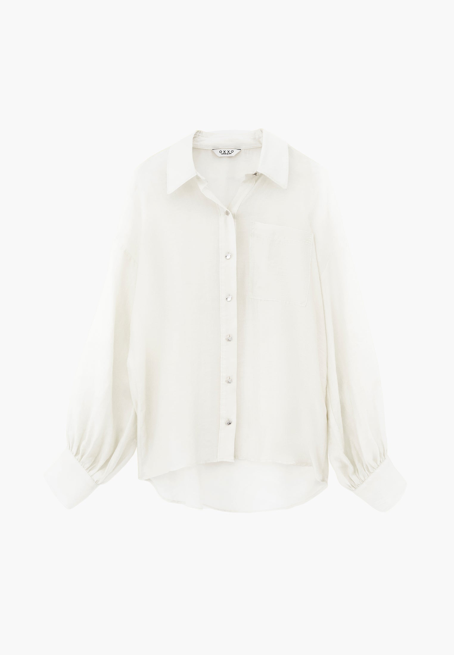 Loose Fit Long Sleeve Shirt - CLOUD DANCER