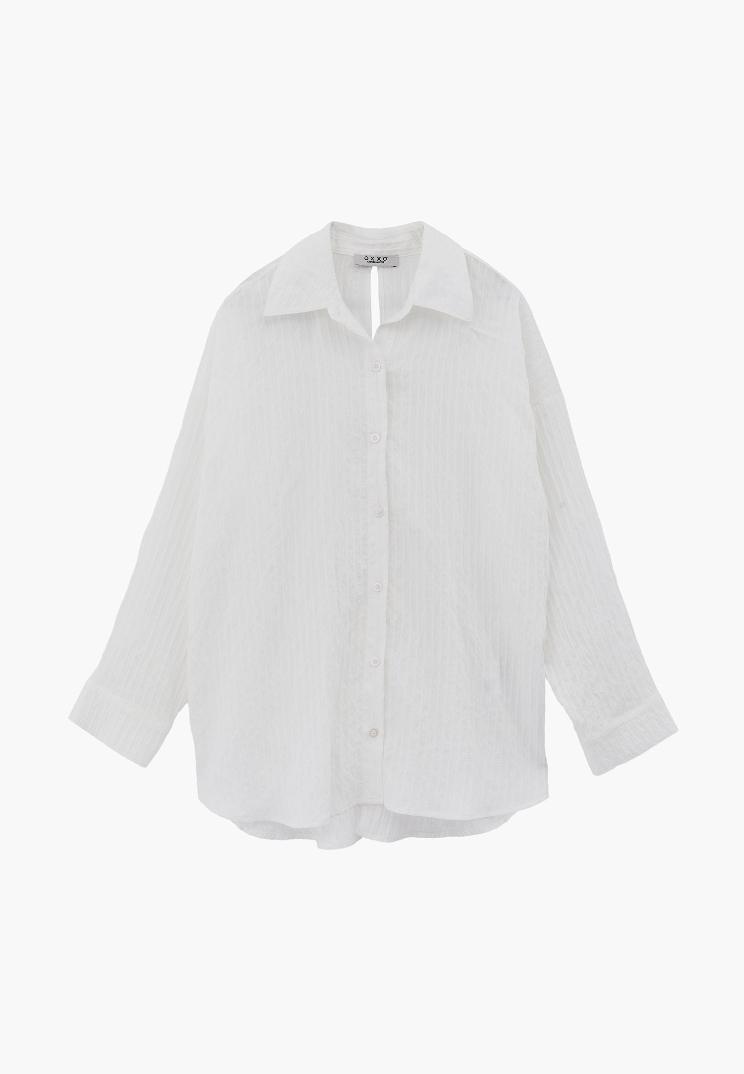 Oversize Shirt Collar Shirt - CLOUD DANCER