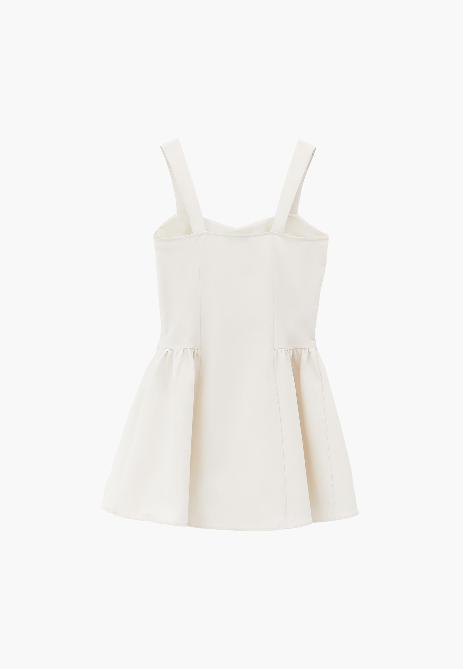 Sleeveless Sweetheart Neckline A-Line Short Dress - CLOUD DANCER