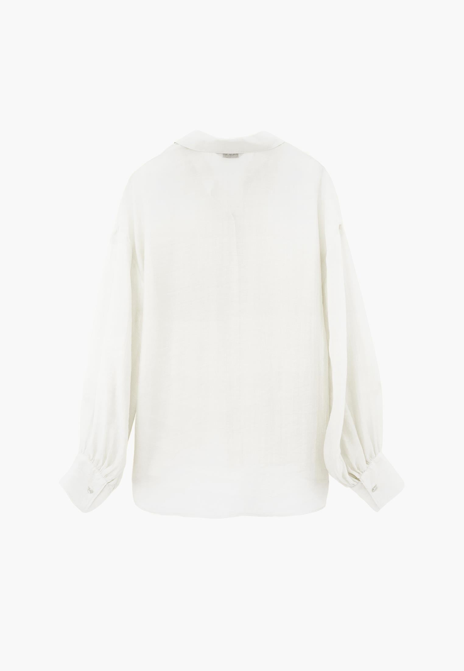 Loose Fit Long Sleeve Shirt - CLOUD DANCER