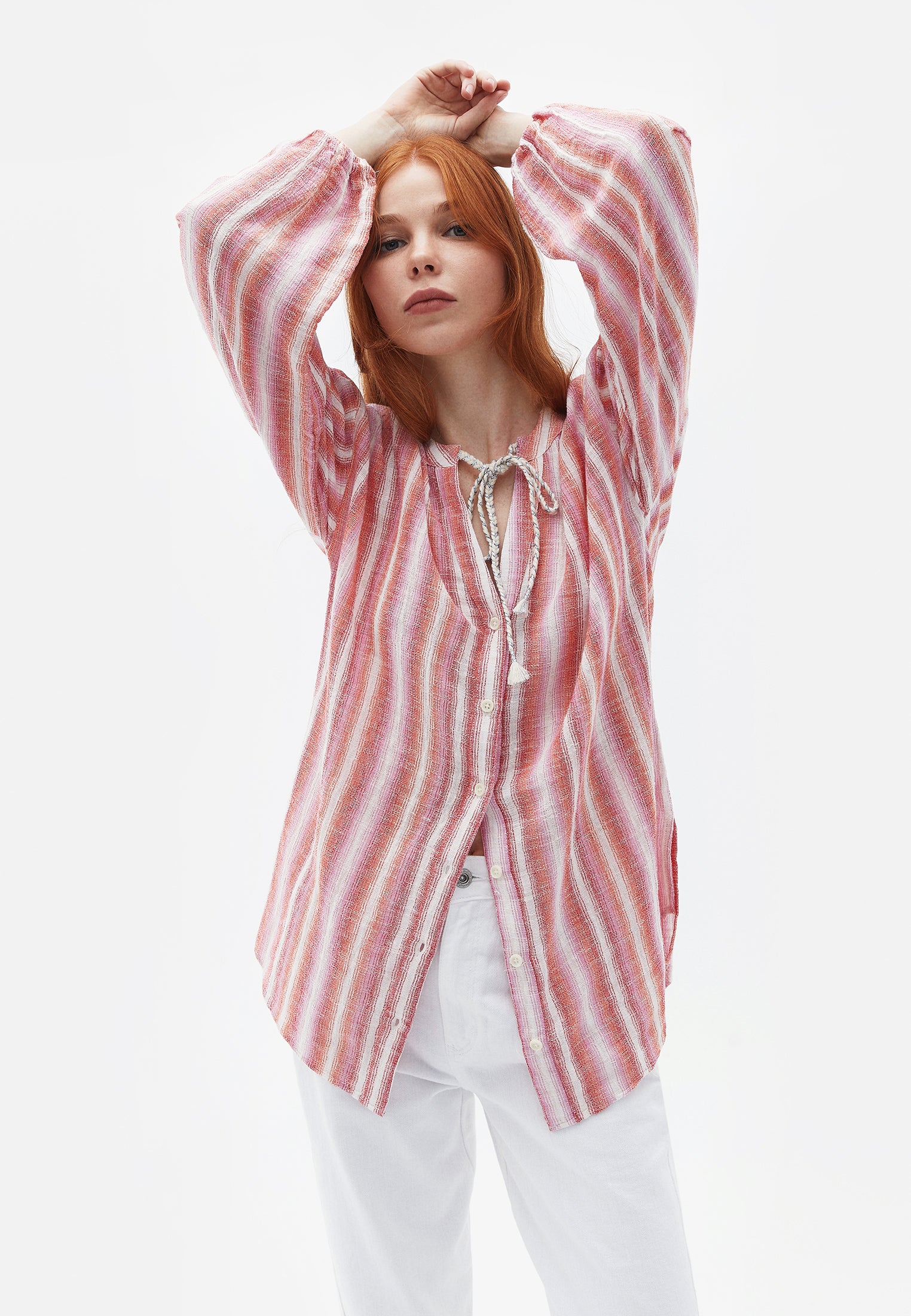 قميص منسوج مخطط - خطوط ملونة