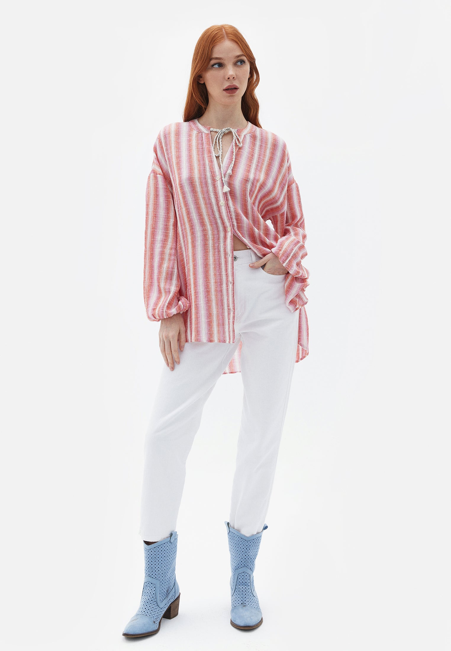 قميص منسوج مخطط - خطوط ملونة