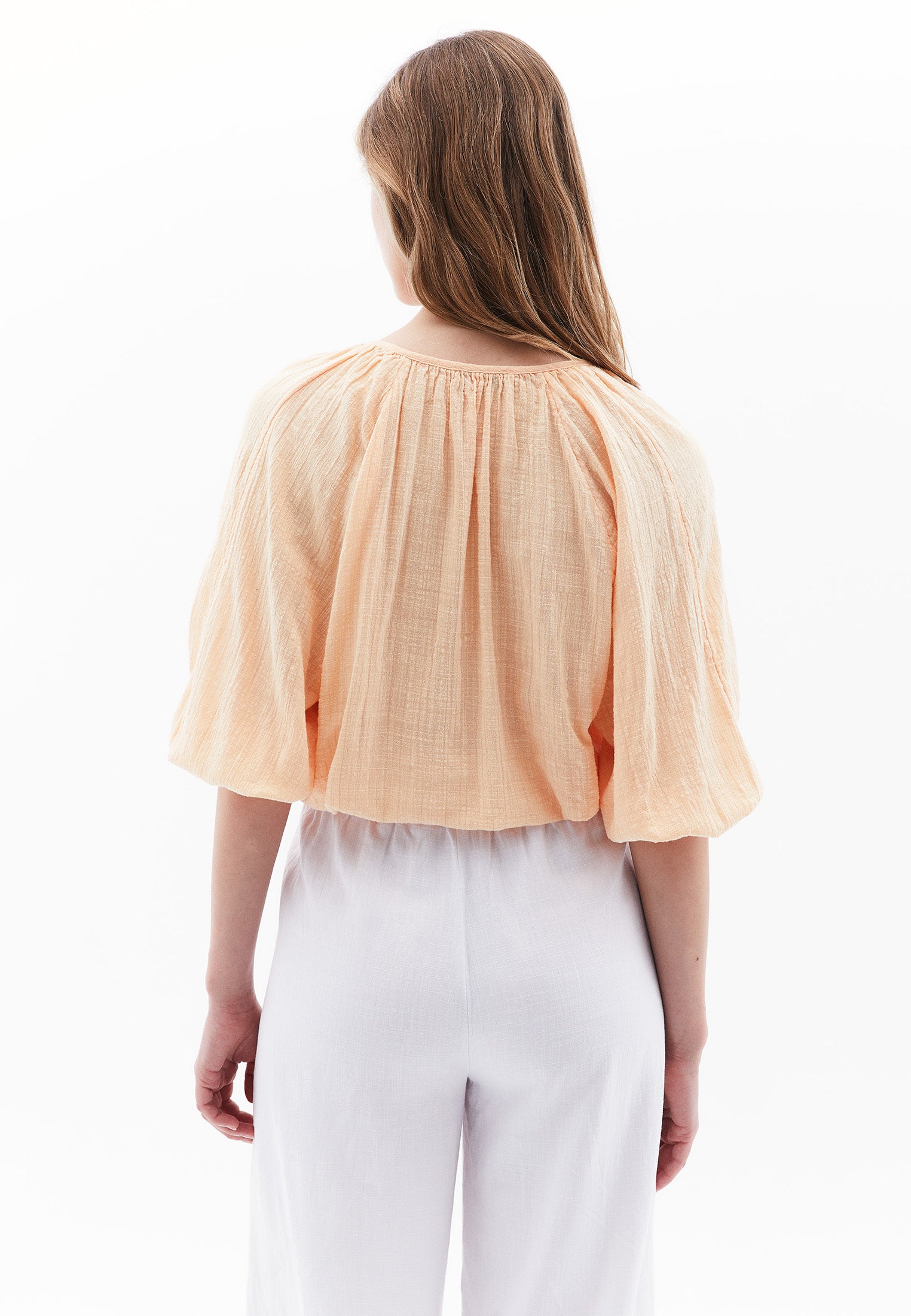 TIED BLOUSE - CREAM BLUSH