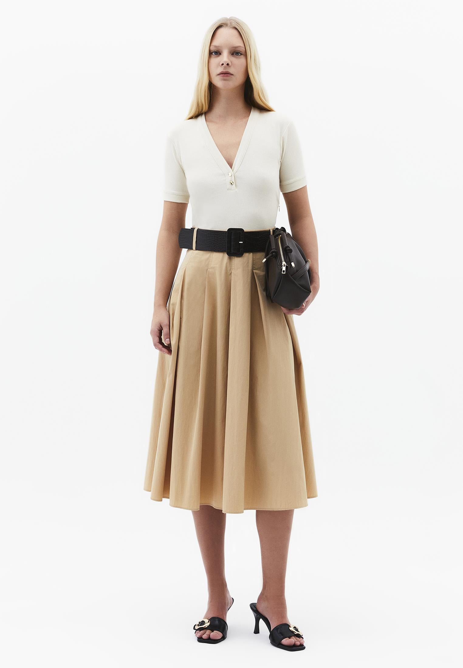 V Neck Midi A-Line Dress V Neck Midi A-Line Dress