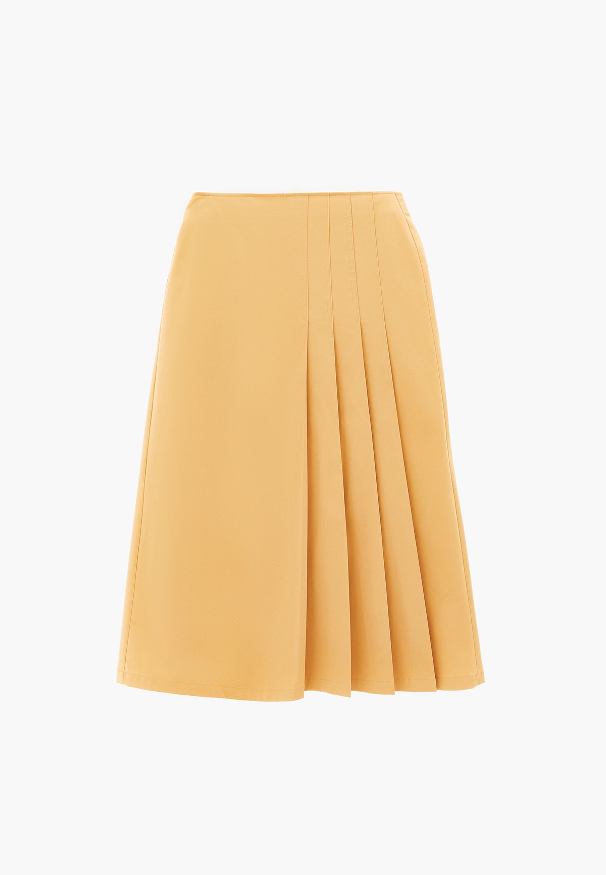 Pleated Maxi Skirt - CURRY