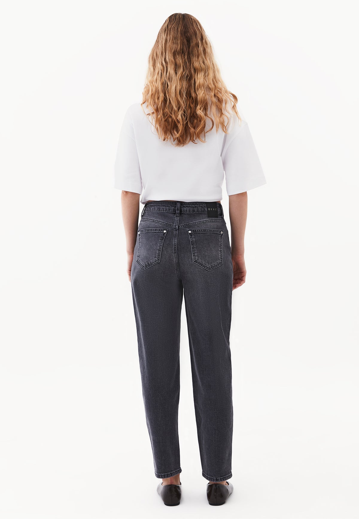 Mom Jean Slim Pants - DARK GREY DENIM