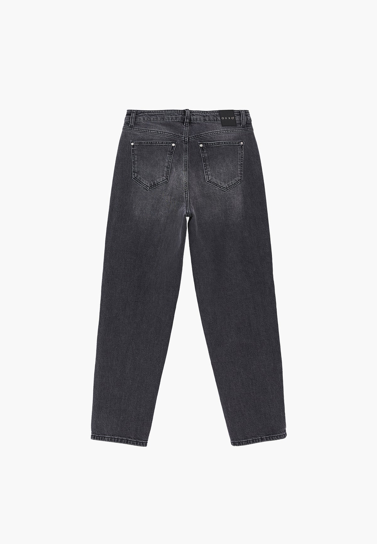 Mom Jean Slim Pants - DARK GREY DENIM