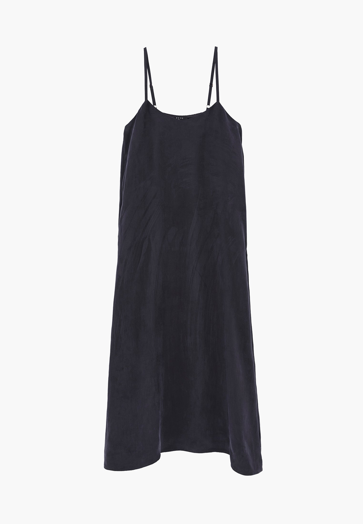 Long A-Line Dress With Straps - DARK NAVY