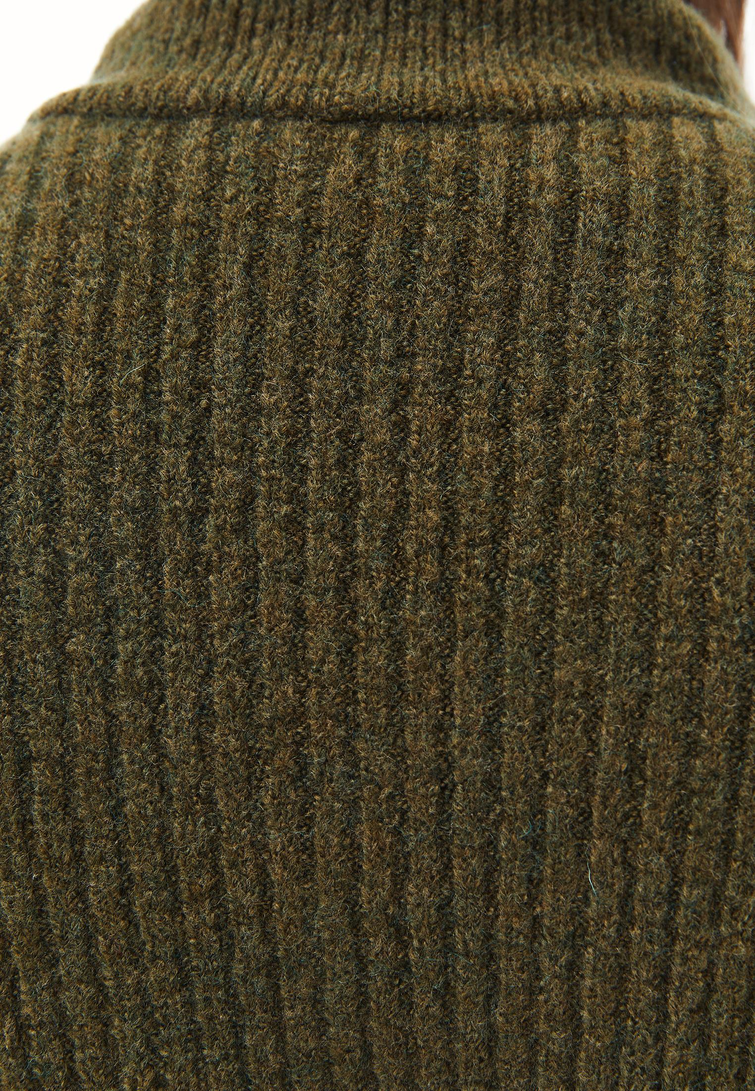 V Neck Knit Sweater - DARK OLIVE