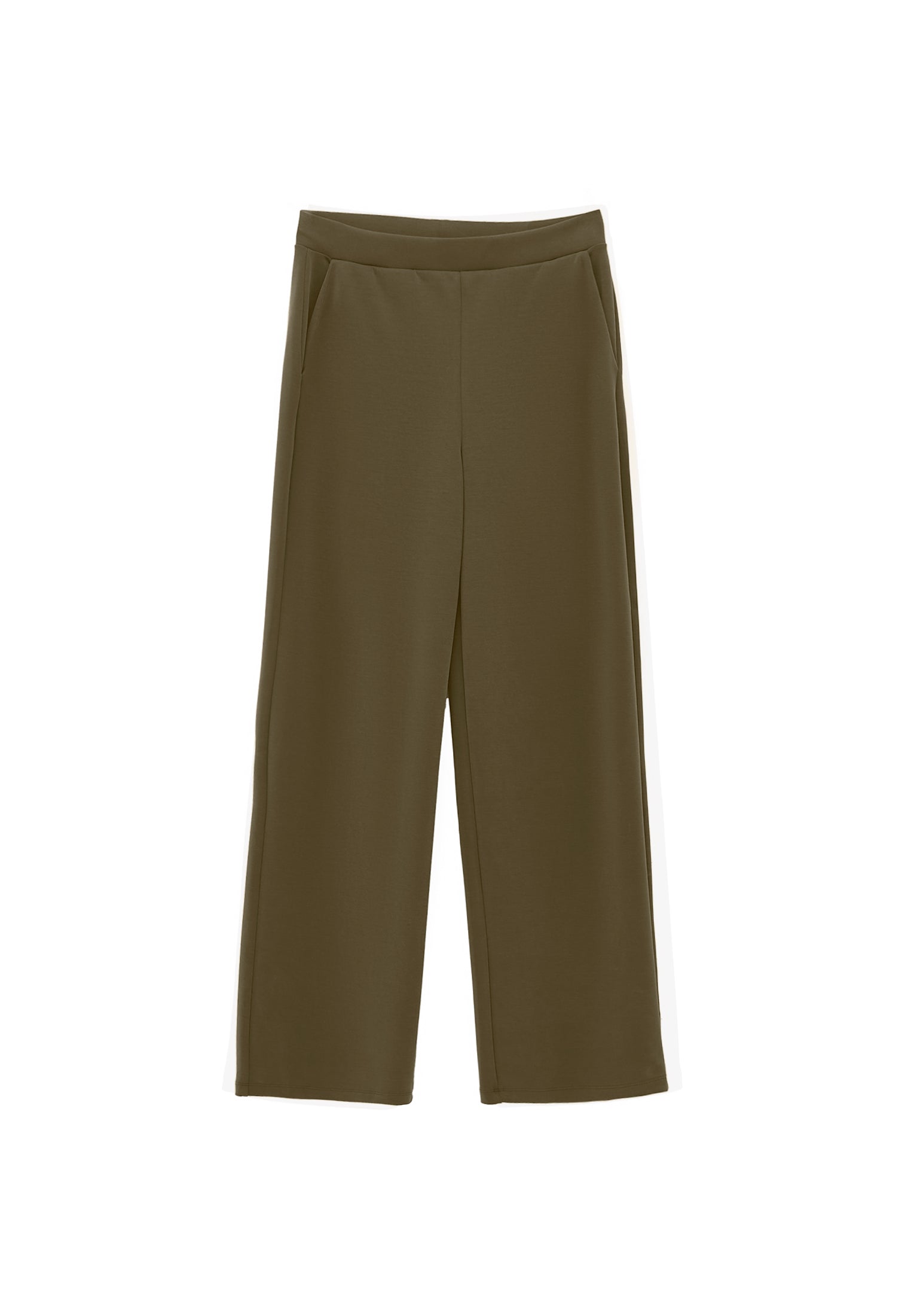 High waist flared trousers - DARK OLIVE