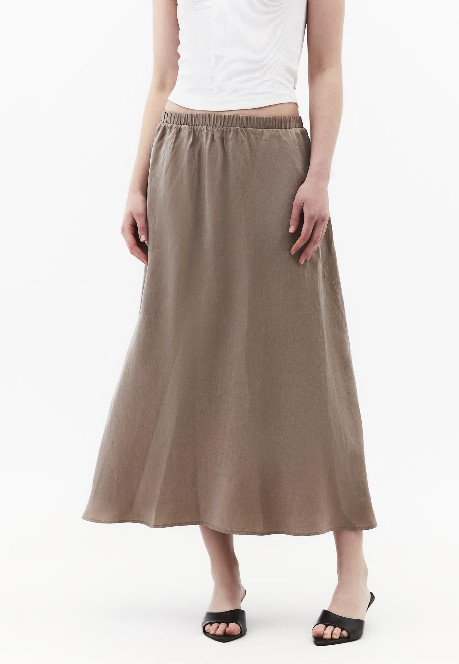 Long Flared Skirt - DESERT TAUPE