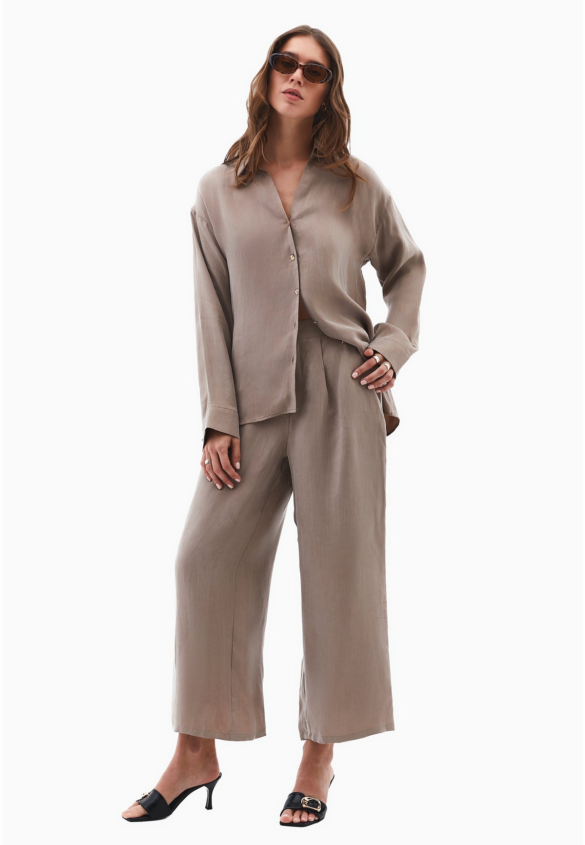 Tencel Buttoned Shirt - Beige