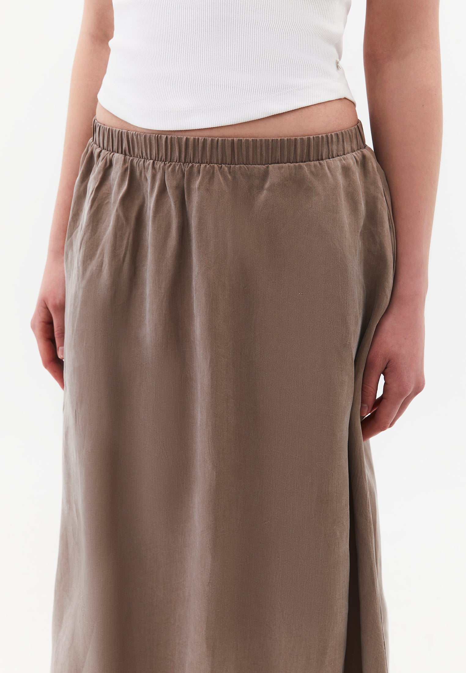 Long Flared Shirt Skirt - DESERT TAUPE