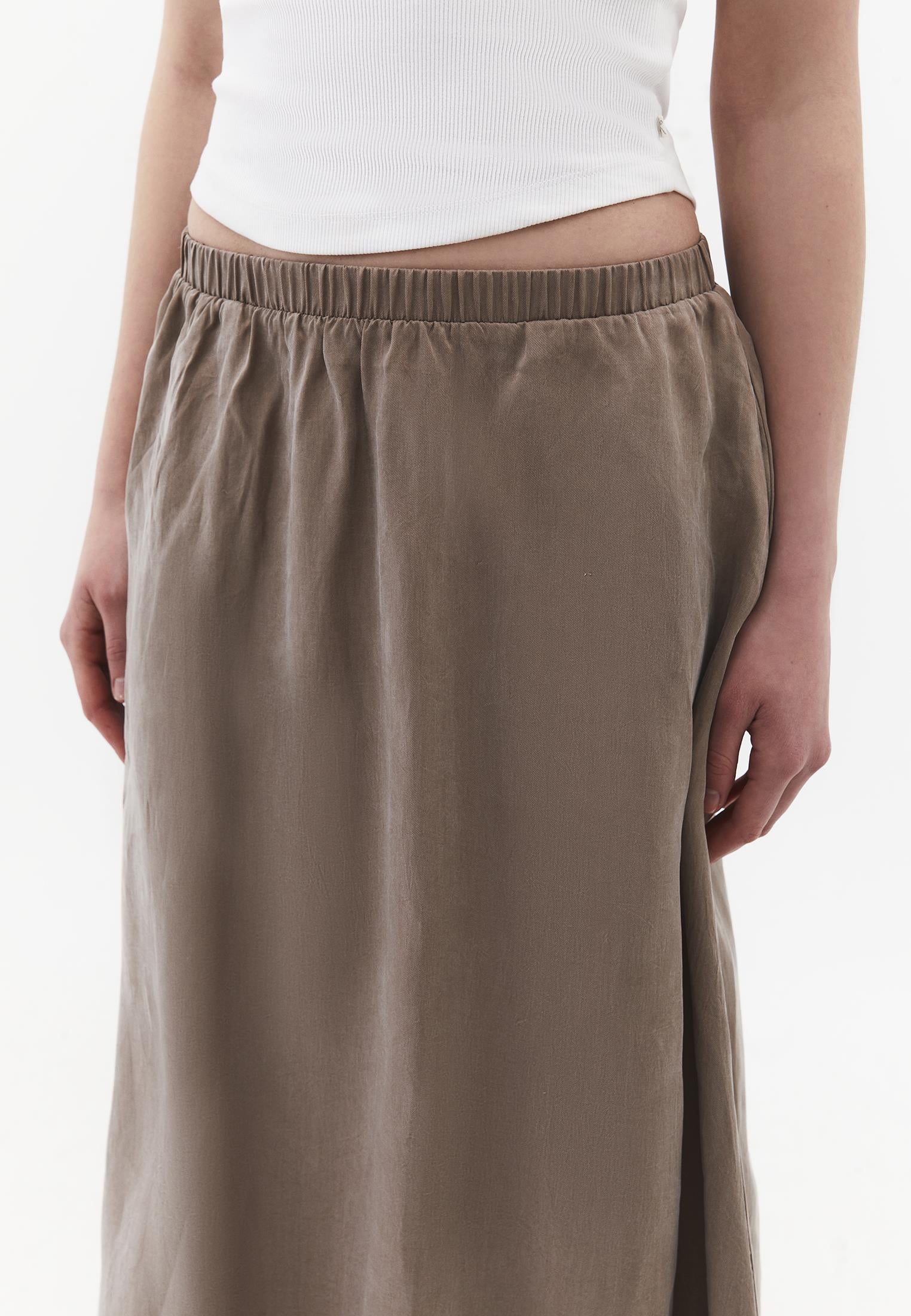 Long Flared Skirt - DESERT TAUPE