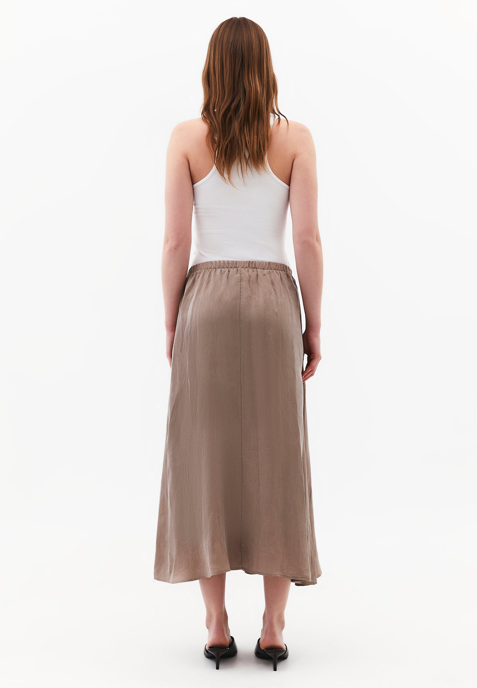 Long Flared Shirt Skirt - DESERT TAUPE