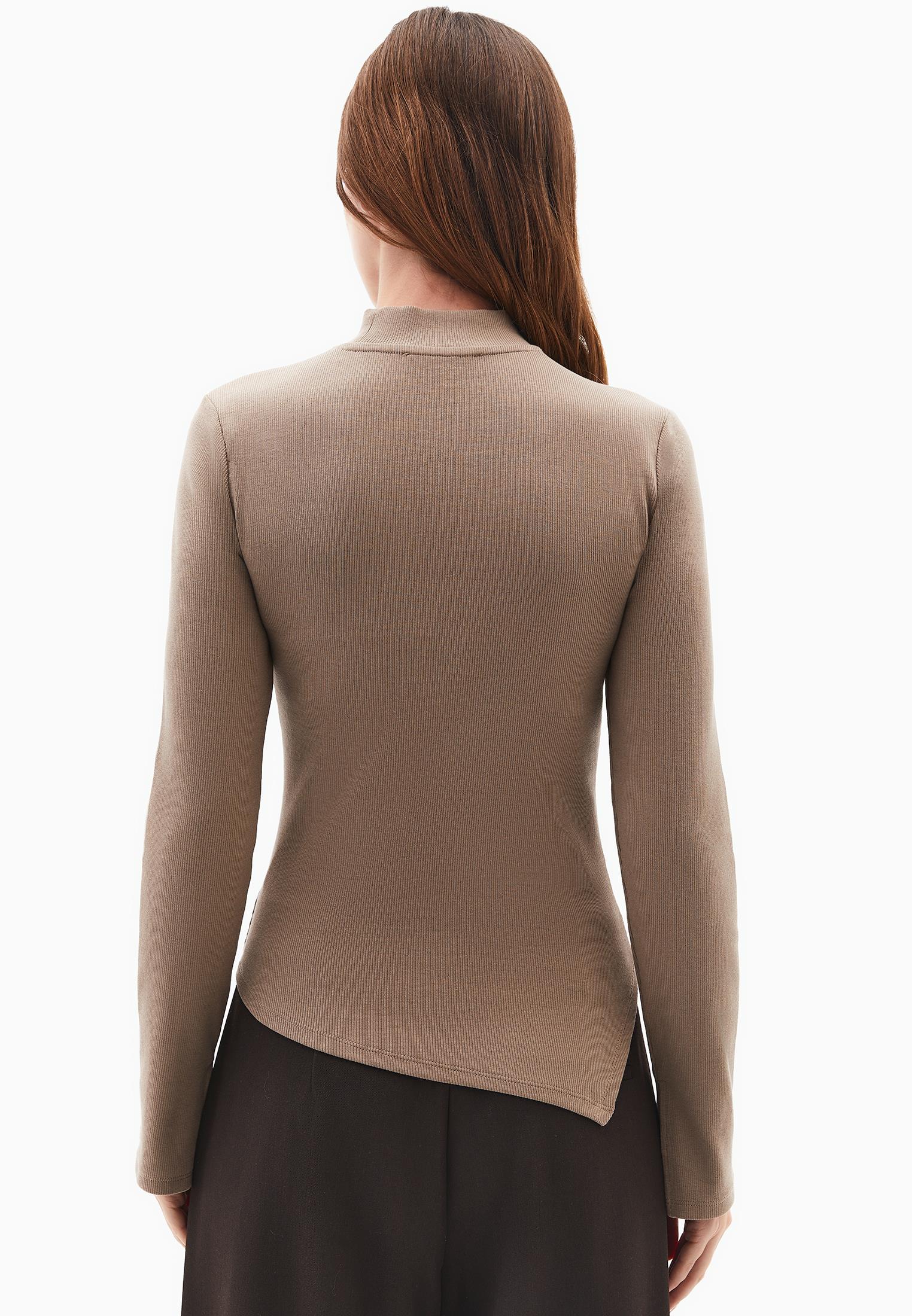 Long Sleeve T-Shirt With Cut Out Details - DESERT TAUPE