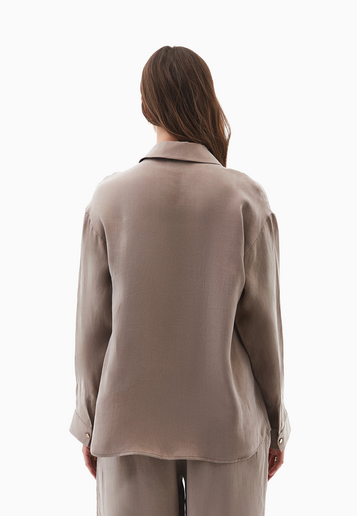 Long Sleeve Loose Shirt - DESERT TAUPE
