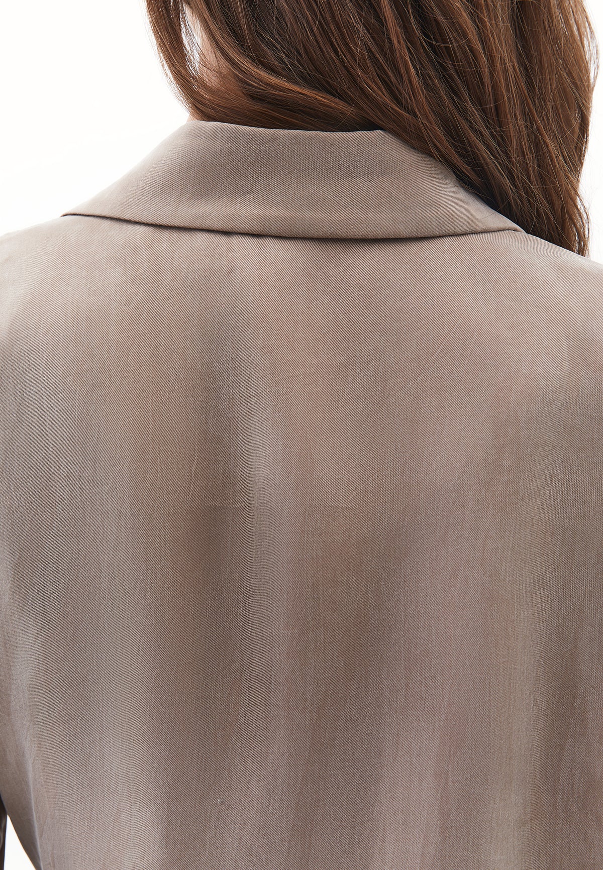 Double-Breasted Lyocell Blazer - Beige