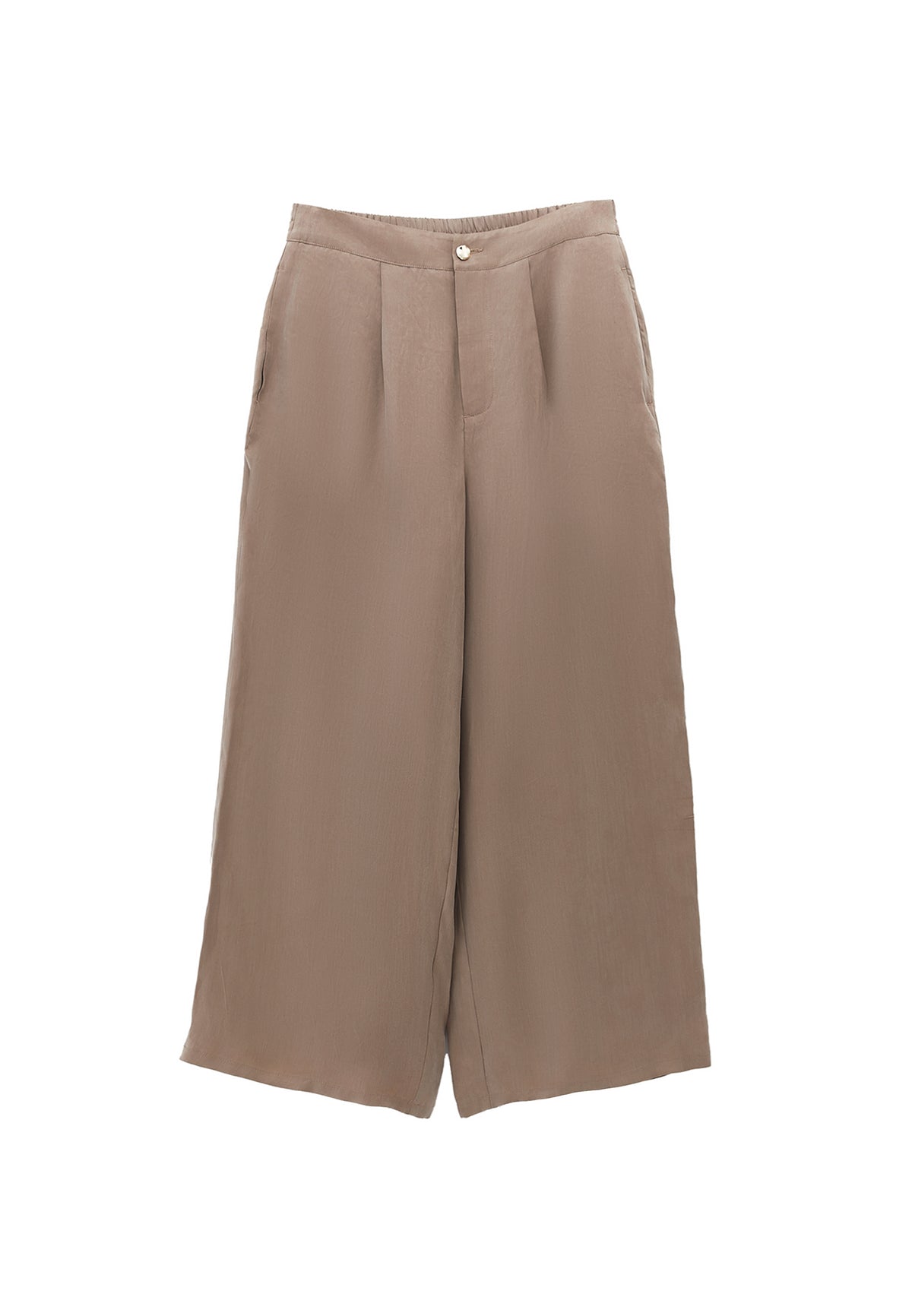 Ultra High Waist Straight Pants - Beige
