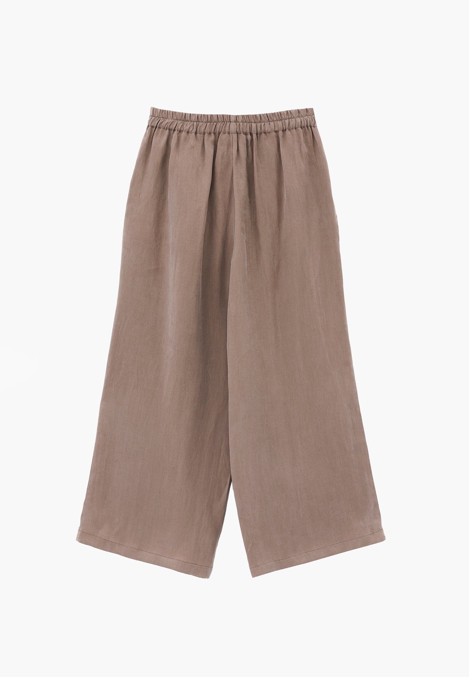 Ultra High Waist Straight Pants With Button Detail - DESERT TAUPE