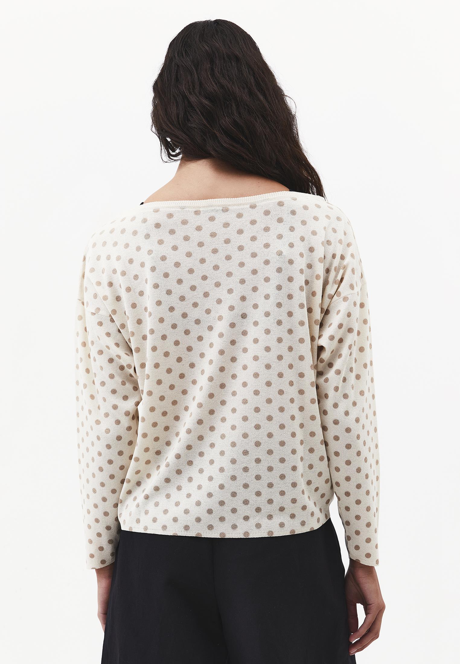 Boat Neck Knit Sweater - DOT COMB