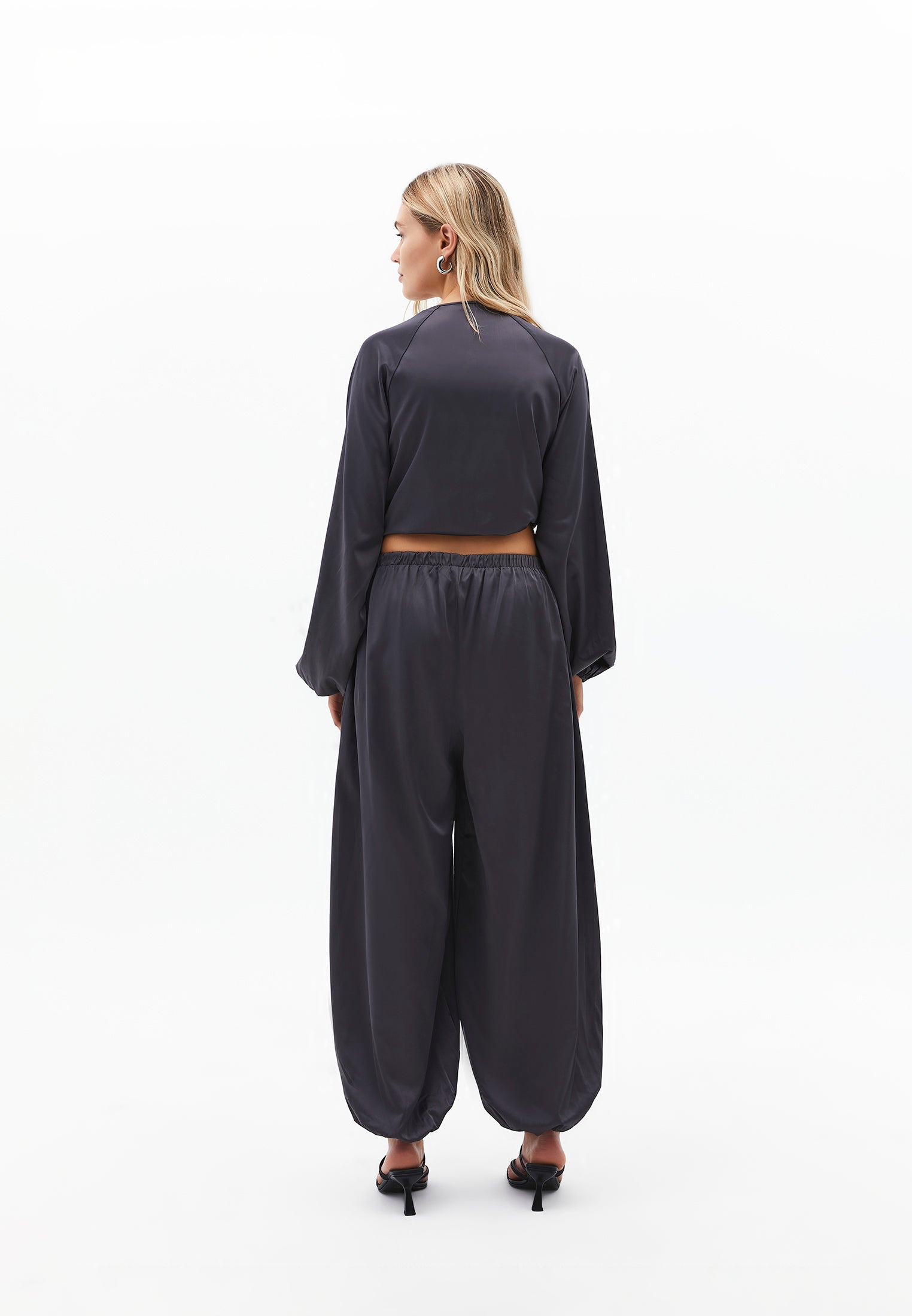 Oversize High Waist Balloon Form Jogger Pants - EIFFEL TOWER