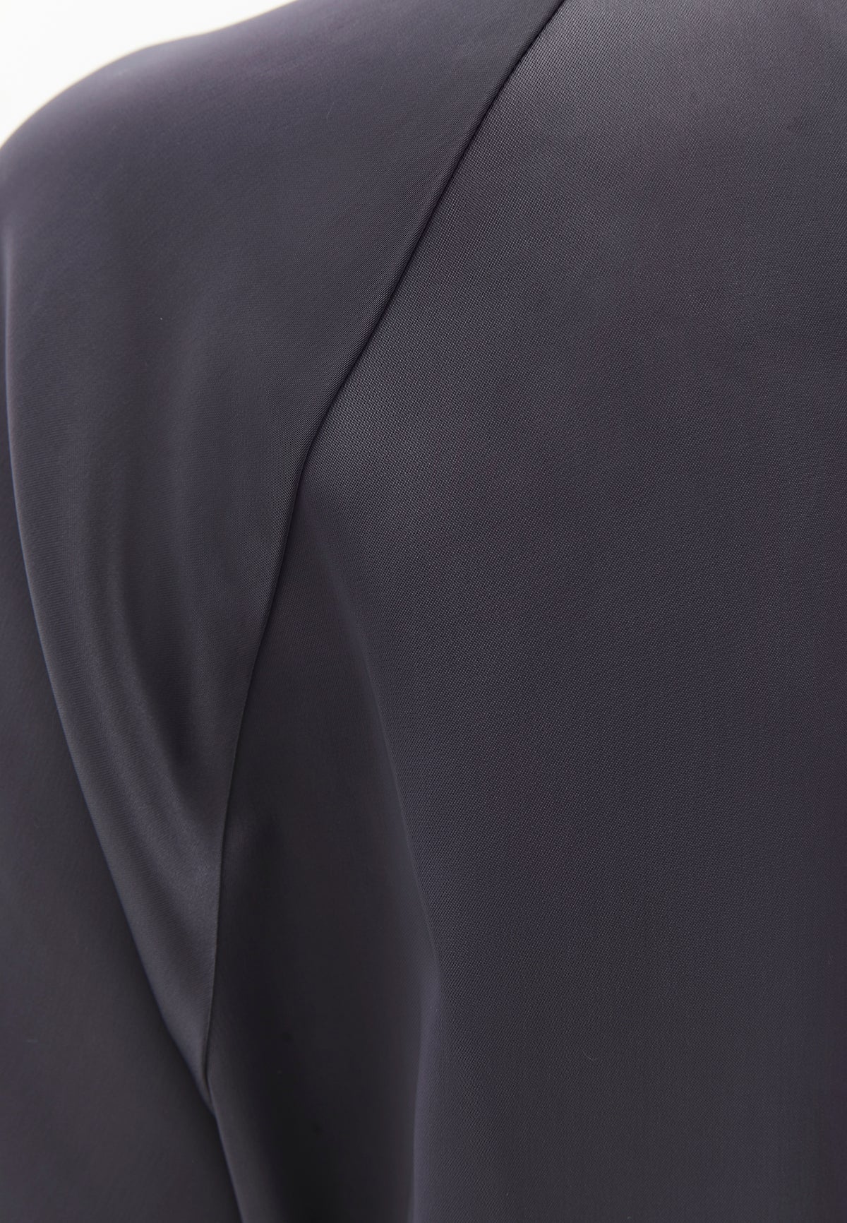 V-Neck Tie Long Sleeve Blouse - Grey
