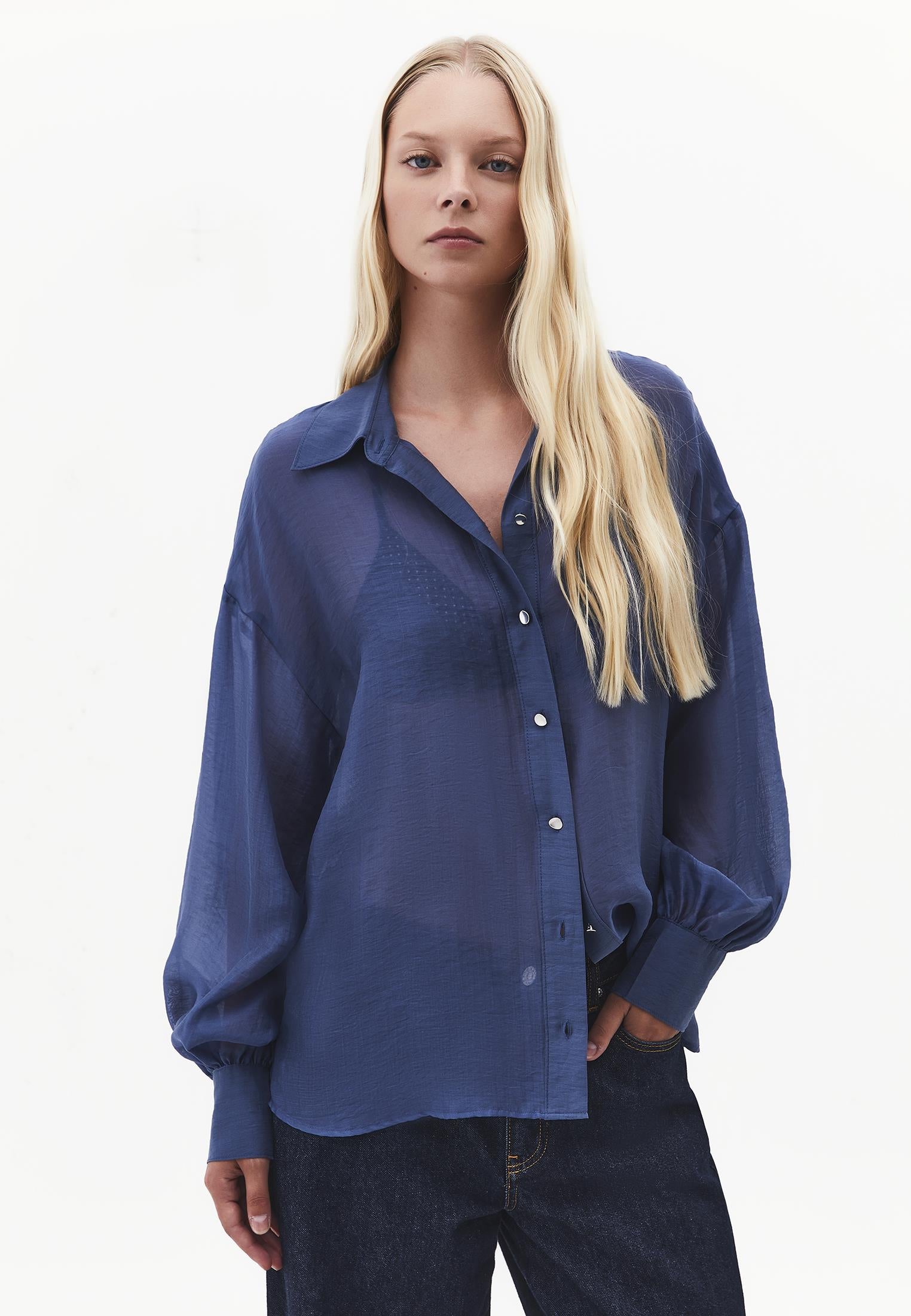 Shirt With Button And Pocket Detail - ENSIGN BLUE