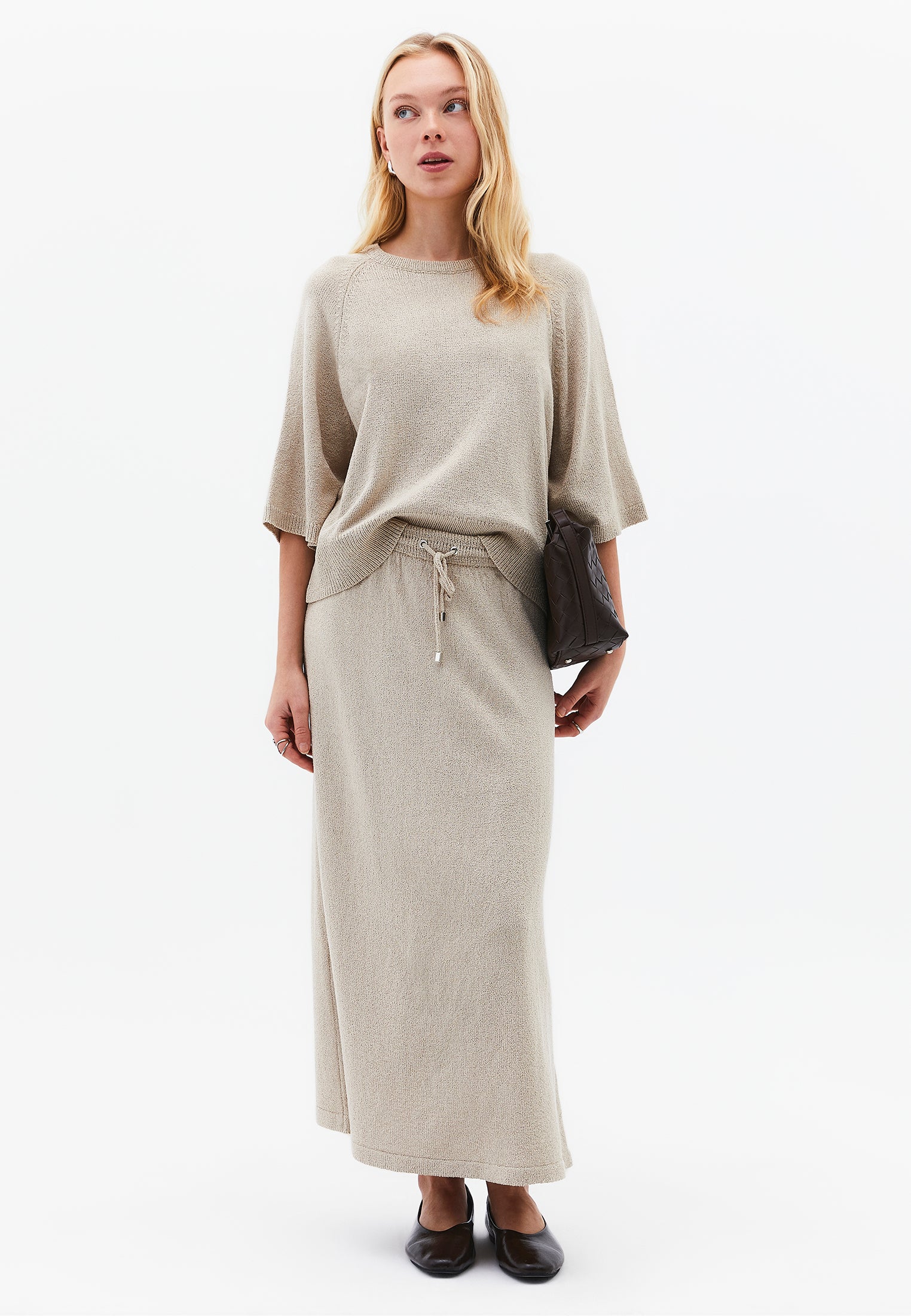 Flared Normal Waist Skirt - FEATHER GRAY