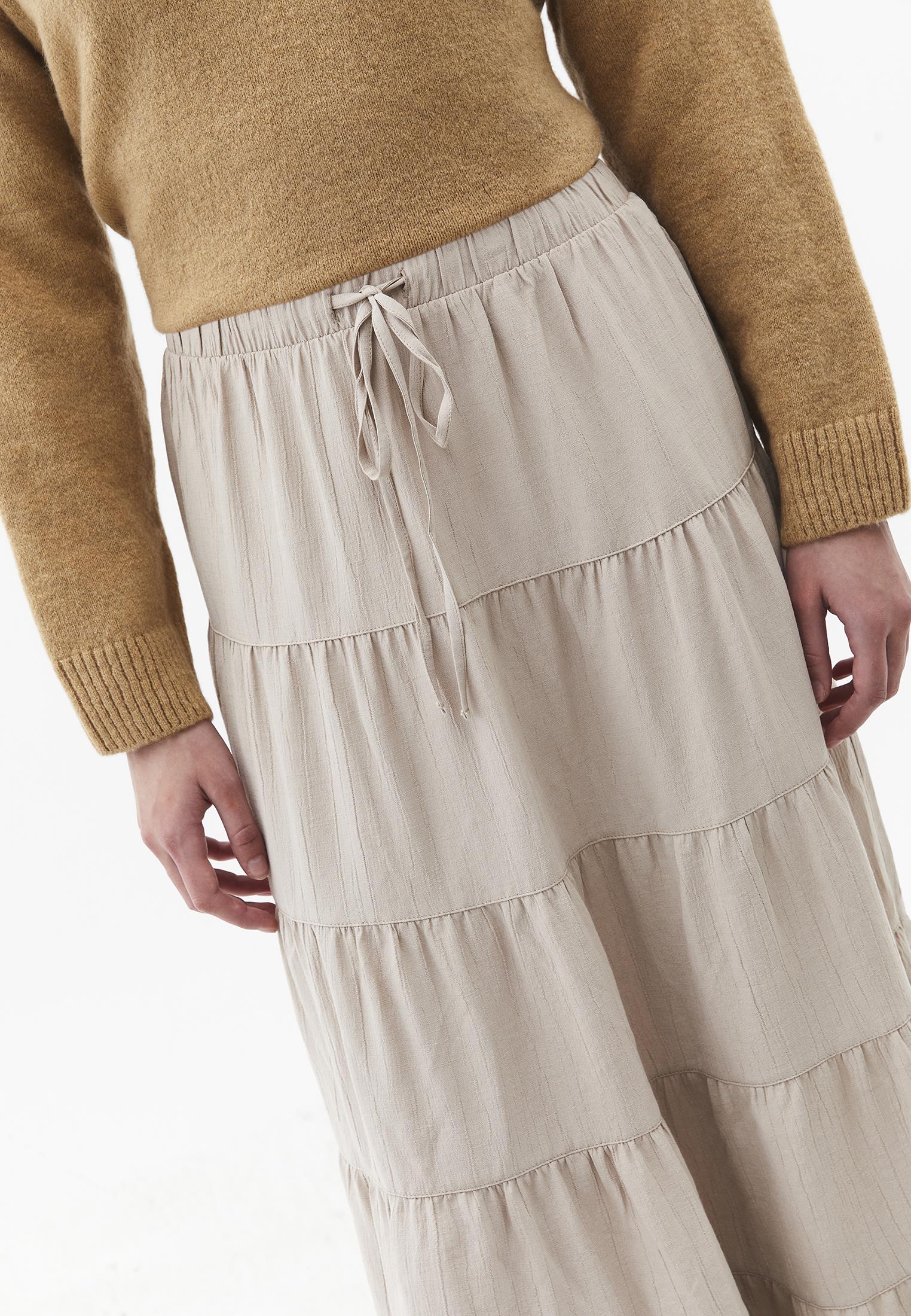 A-Line Midi Skirt - FEATHER GRAY