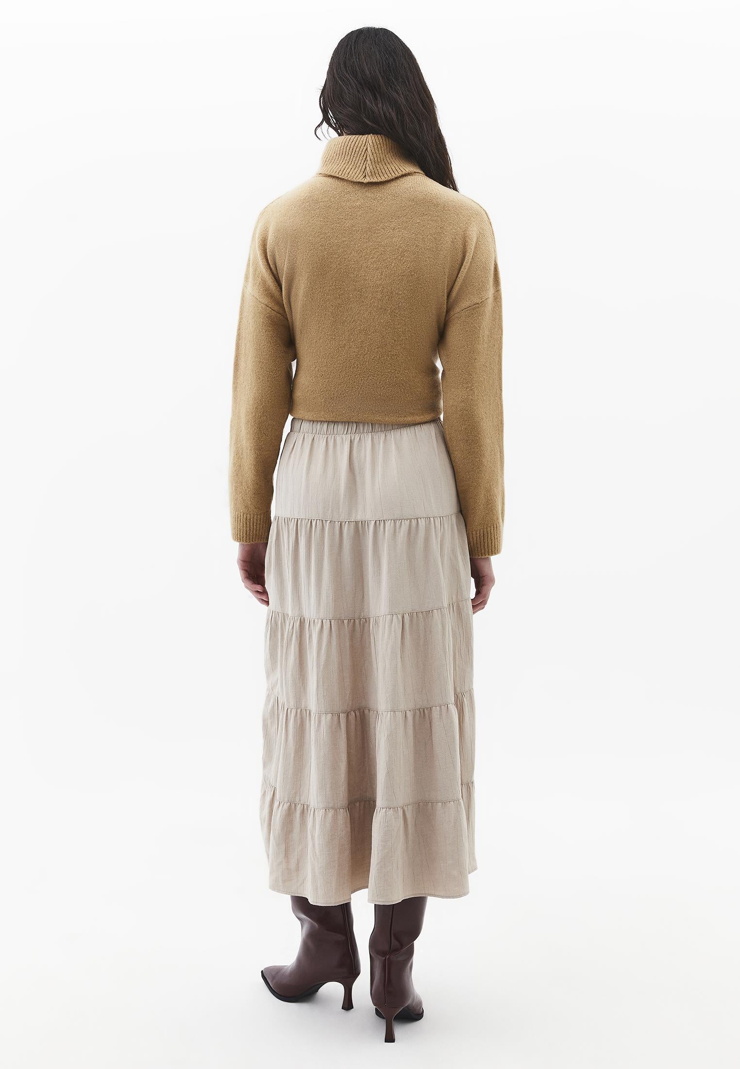 A-Line Midi Skirt - FEATHER GRAY