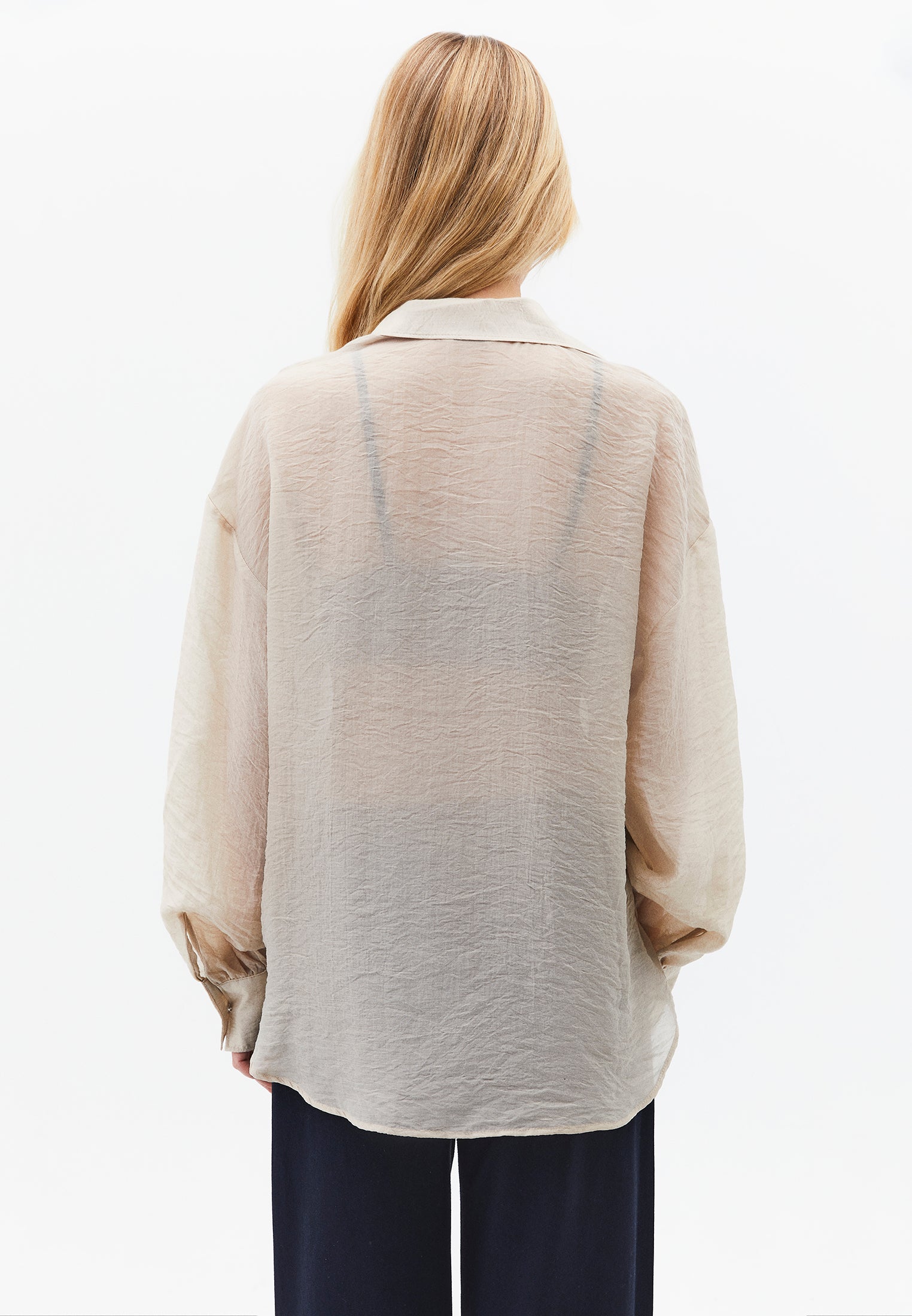Loose Fit Long Sleeve Shirt - FEATHER GRAY