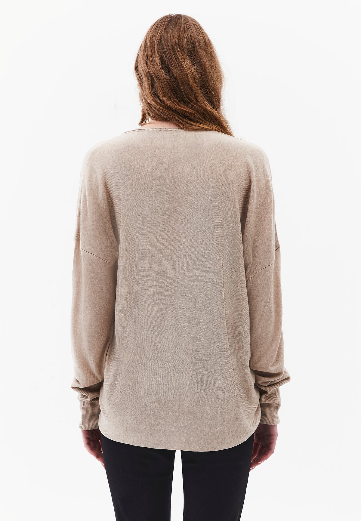 V Neck Sweater - FEATHER GRAY