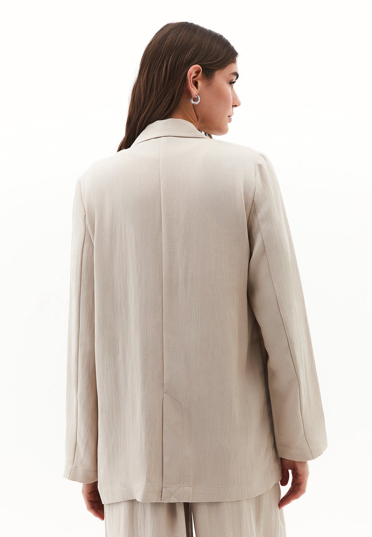 Double Breasted Blazer Jacket - Beige