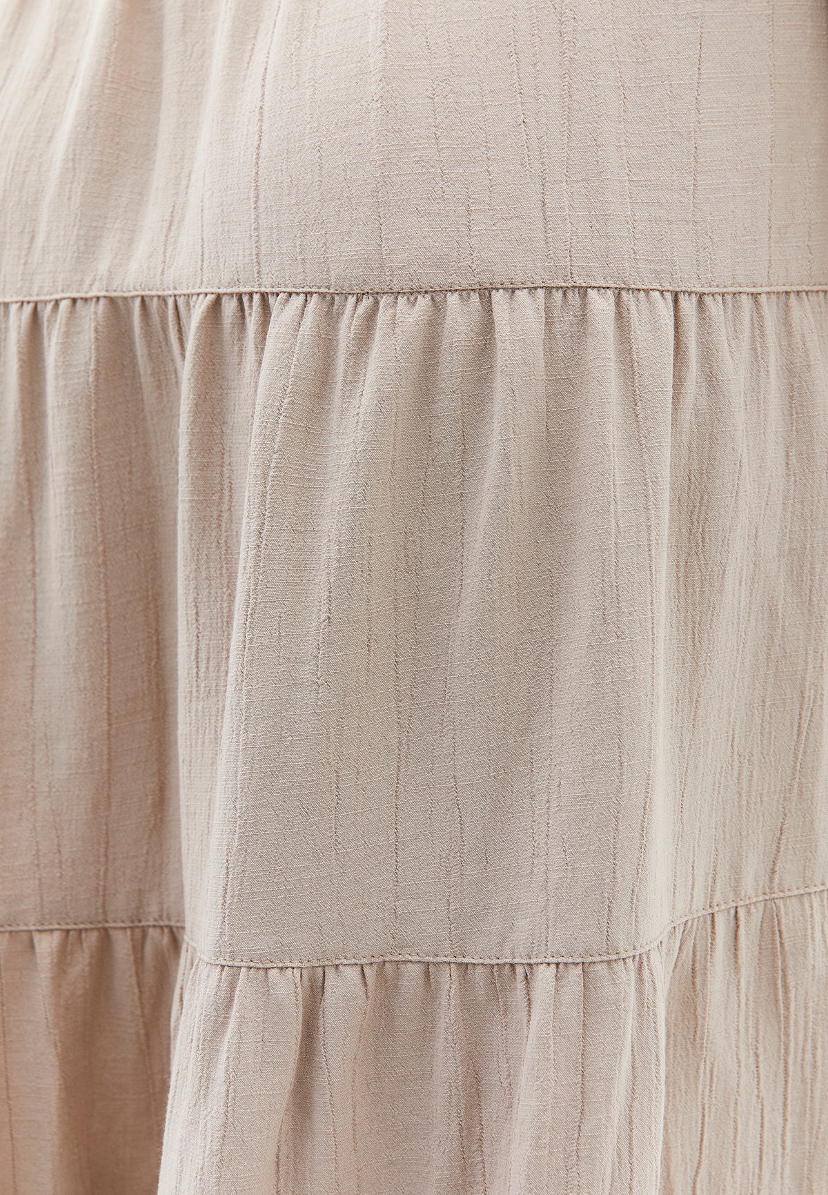 A-Line Midi Skirt - Beige